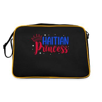 Haiti Haitianer Karibik Urlaub - Retro Tasche - Schwarz/Gold - Hinten