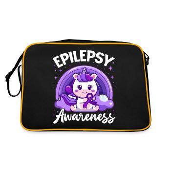 Epilepsy Awareness Purple Nervous System - Retro Bag - black/gold - Back