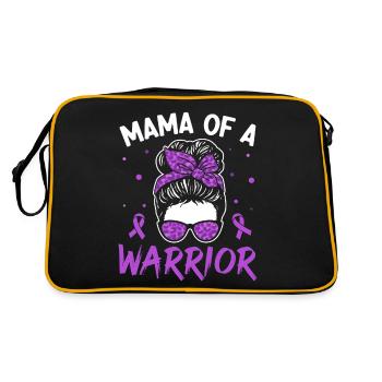 Maman D’un Guerrier Ruban Violet Chignon Désordonné - Sac Retro - noir/or - Dos