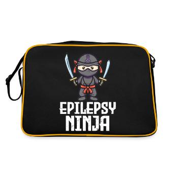Epilepsy Ninja Nervous System Disorder Epilepsy - Retro Bag - black/gold - Back