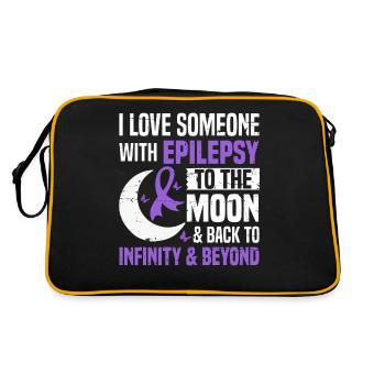 I Love Someone With Epilepsy Nervous System - Retro Bag - black/gold - Back