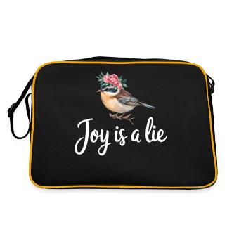 Minimal Bird Joy est un mensonge Floral Humour Design - Sac Retro - noir/or - Dos