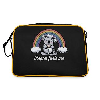 Funny Koala Regret Fuels Me Rainbow Humor Design - Retro Bag - black/gold - Back