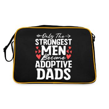 Only The Strongest Men Funny Adoption Dad Gotcha - Retro Bag - black/gold - Back