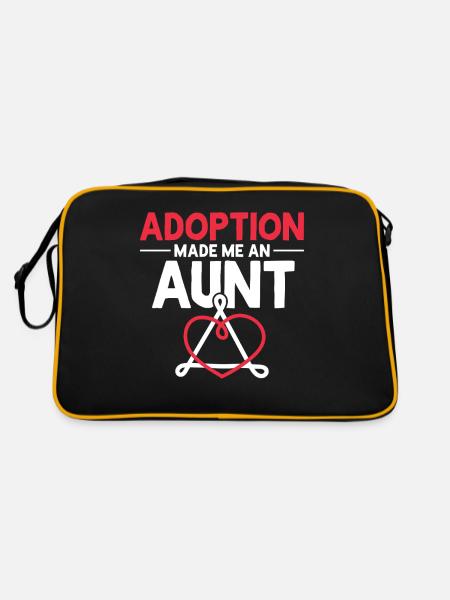 Adoption Made Me Aunt Gotcha Day Funny Auntie - Retro Bag - black/gold - Back