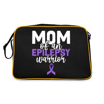 Mutter Einer Epilepsie Kriegerin Lila Band Epilepsie - Retro Tasche - Schwarz/Gold - Hinten
