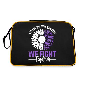 We Fight Together Purple Ribbon Nervous System - Retro Bag - black/gold - Back
