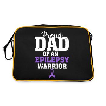 Fier papa d’un guerrier de l’épilepsie Épilepsie pourpre - Sac Retro - noir/or - Dos