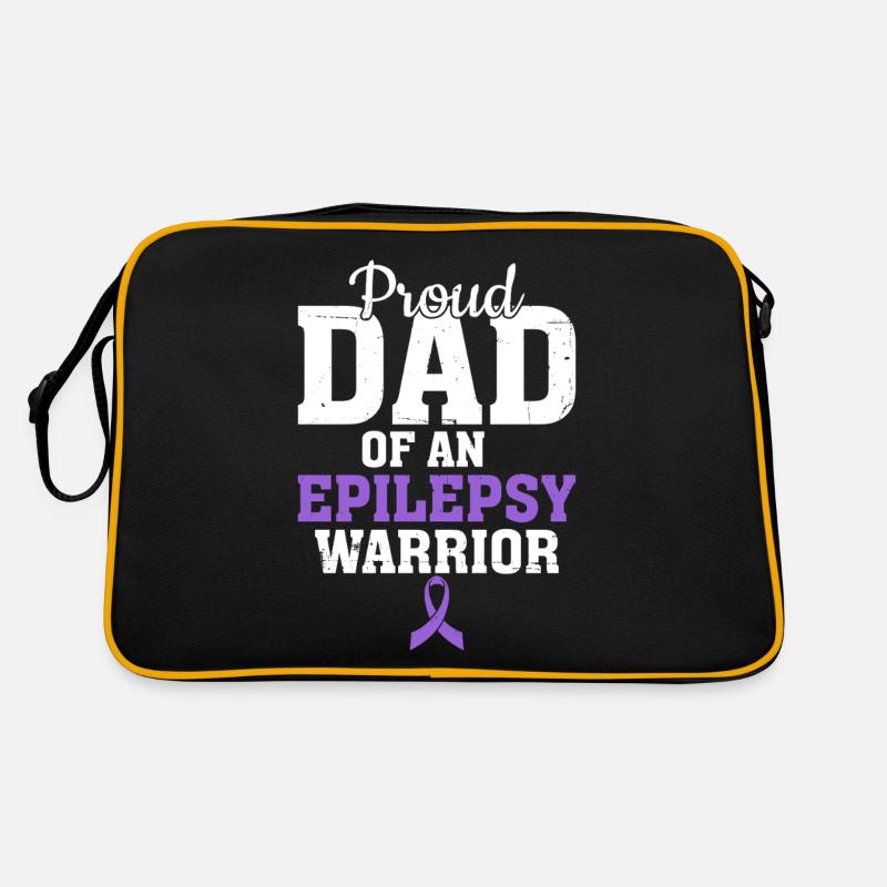 Stolzer Vater eines Epilepsie-Kriegers Lila Epilepsie Retro Tasche