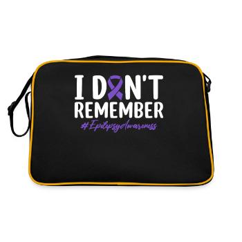 Ich erinnere mich nicht an eine lustige lila Bandepilepsie - Retro Tasche - Schwarz/Gold - Hinten