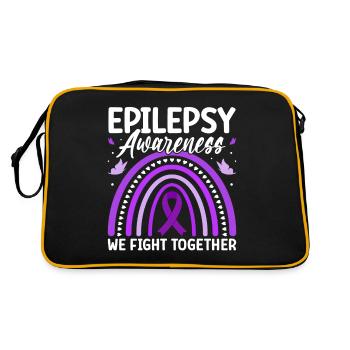 We Fight Together Purple Nervous System Epilepsy - Retro Bag - black/gold - Back