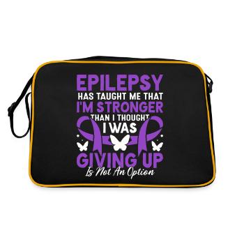 Epilepsy Has Taught Me Purple Ribbon Epilepsy - Retro Bag - black/gold - Back