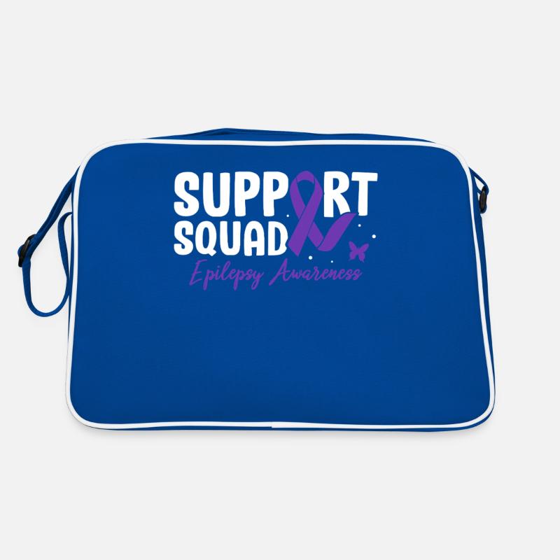 Support Squad Epilepsie-Bewusstsein Lila Band Retro Tasche
