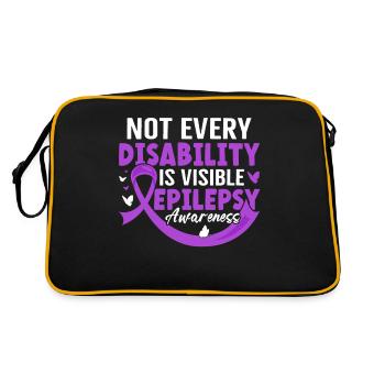Tous les handicaps ne sont pas visibles L’épilepsie violette - Sac Retro - noir/or - Dos