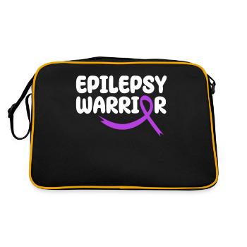 Epilepsy Warrior Purple Ribbon Nervous System - Retro Bag - black/gold - Back
