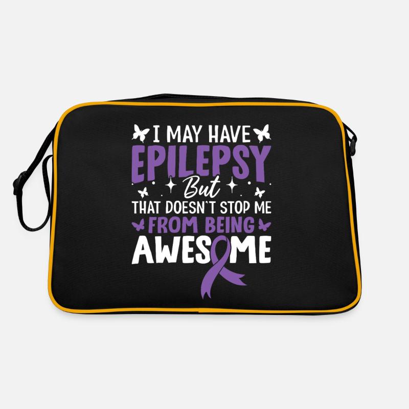Ich habe möglicherweise Epilepsie, Purple Ribbon Nervensystem Retro Tasche