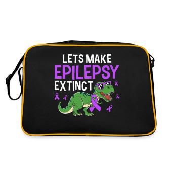 Faisons de l’épilepsie un dinosaure drôle éteint - Sac Retro - noir/or - Dos