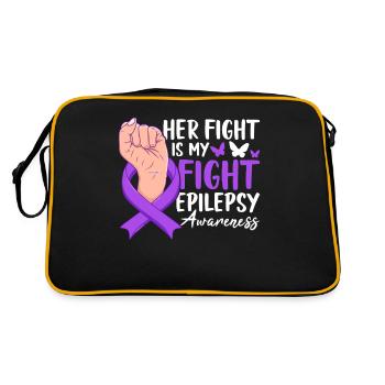 Her Fight Is My Fight Epilepsy Nervous System - Retro Bag - black/gold - Back