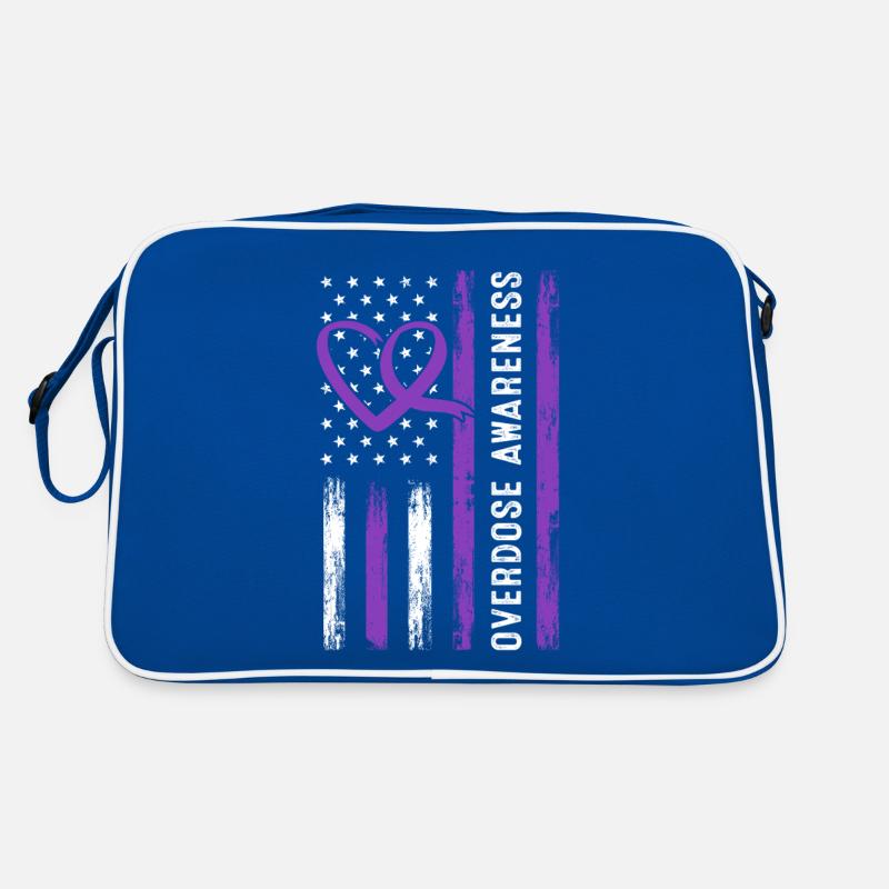 Sensibilisation aux surdoses Drapeau des États-Unis Ruban violet Drogue Sac Retro