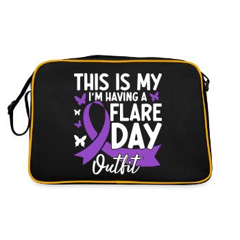 Das Ist Mein Im Habe Ein Flare Day Lila Band - Retro Tasche - Schwarz/Gold - Hinten