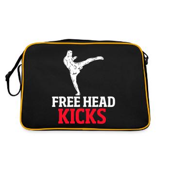 Free Head Kicks Mixed Martial Arts Funny MMA - Retro Bag - black/gold - Back