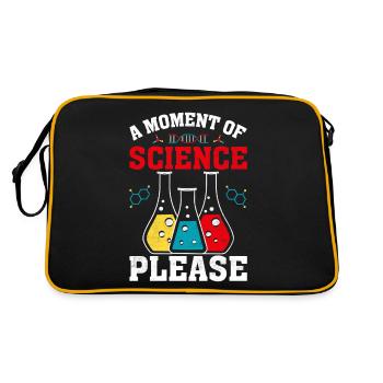 Un moment de science s’il vous plaît drôle de scientifique - Sac Retro - noir/or - Dos