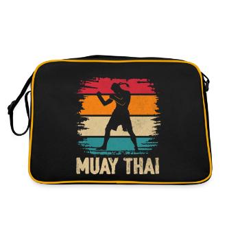 Muay Thai Retro Thai Boxen Kunst der acht Gliedmaßen - Retro Tasche - Schwarz/Gold - Hinten