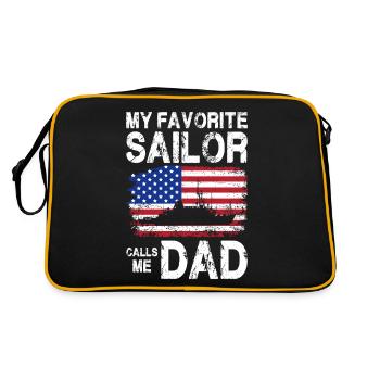 Mon marin préféré m’appelle papa drôle de croiseur - Sac Retro - noir/or - Dos