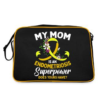 Sensibilisation à l’endométriose Maman drôle Ruban jaune - Sac Retro - noir/or - Dos