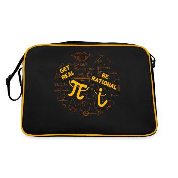 Math Humor – Pi vs. Imaginary Number - Retro Bag - black/gold - Back