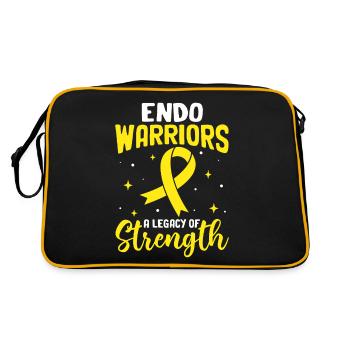 Endo Warrior Ruban Jaune Endométriose Pelvienne - Sac Retro - noir/or - Dos