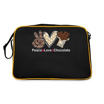 Peace Love Chocolate Choco Candy Confectionery - Retro Bag - black/gold - Back