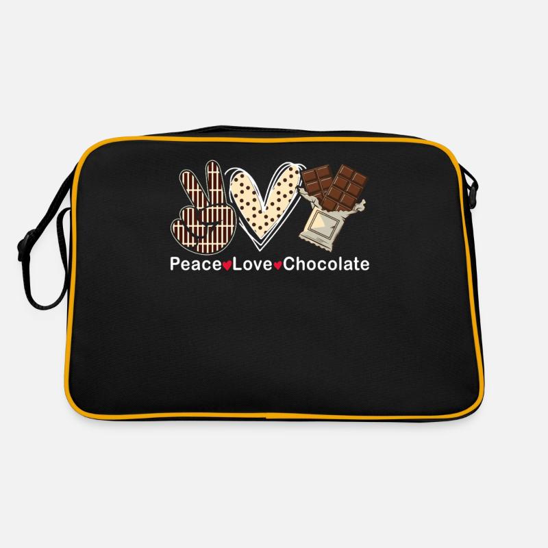 Peace Love Chocolate Choco Candy Confectionery Retro Bag