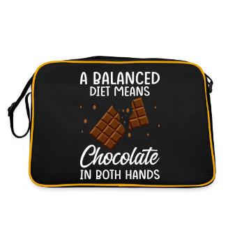 Funny Chocolate Diet Choco Candy Sweet Tooth - Retro Bag - black/gold - Back