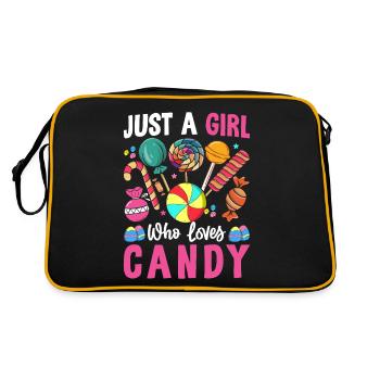 Just A Girl Who Loves Candy Funny Sweet Tooth - Retro Bag - black/gold - Back