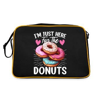 Je suis juste là pour les beignets saupoudrer de beignet drôle - Sac Retro - noir/or - Dos