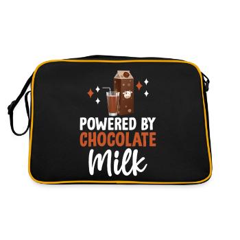 Powered By Chocolate Milk Funny Choccy Flavored - Retro Bag - black/gold - Back
