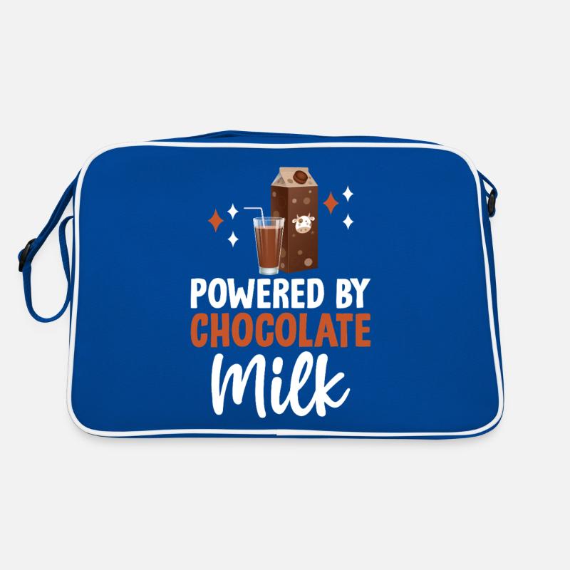 Powered By Chocolate Milk Funny Choccy Flavoured Retro Tasche