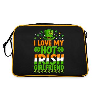 Ich liebe meine heiße irische Freundin - Retro Tasche - Schwarz/Gold - Hinten