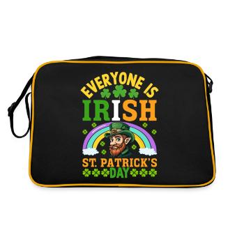 Jeder ist irisch St. Patrick's Day - Retro Tasche - Schwarz/Gold - Hinten