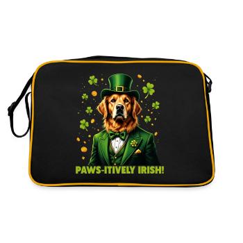 Pfoten-itiv irisch - Retro Tasche - Schwarz/Gold - Hinten