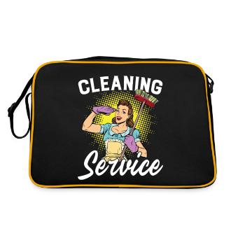 Service de nettoyage Femme de ménage Aspirateur Drôle - Sac Retro - noir/or - Dos