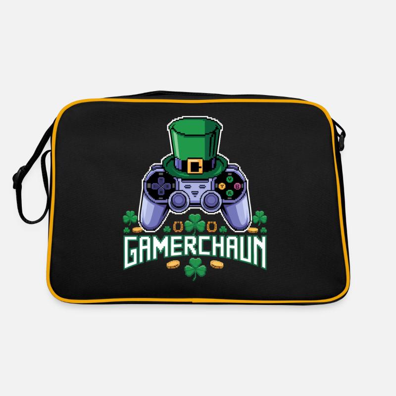 Gamerchaun Shamrock St Patrick's Day Leprechaun Retro Tasche