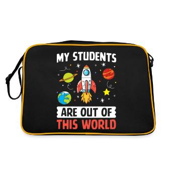 Meine Schüler sind nicht von dieser Welt lustige Wissenschaft - Retro Tasche - Schwarz/Gold - Hinten
