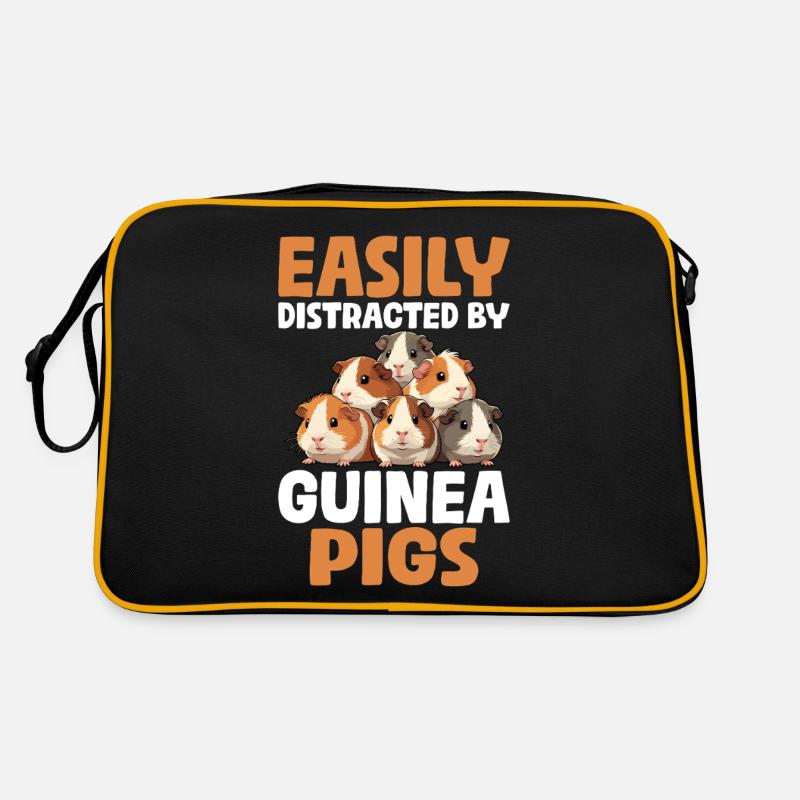 Leicht ablenkbar durch Meerschweinchen Lustiger Cavy Retro Tasche