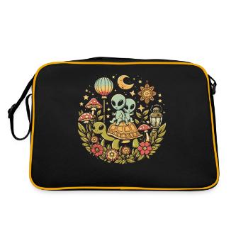 OVNI extraterrestre Galaxie extraterrestre Geschnek - Sac Retro - noir/or - Dos