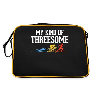 My Kind Of Threesome Swim Bike Run Funny - Retro Bag - black/gold - Back
