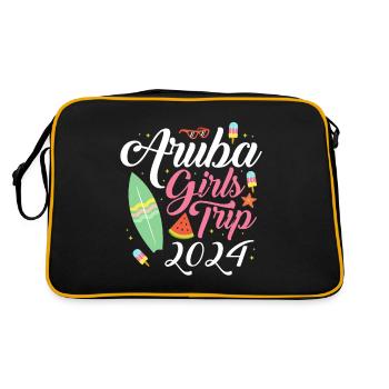 Aruba Caraïbes Été Ocean Beach Cadeau - Sac Retro - noir/or - Dos
