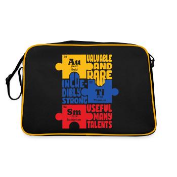 Journée de sensibilisation à l’autisme Cadeau autiste - Sac Retro - noir/or - Dos