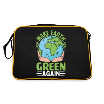 Machen Sie die Erde wieder grün - Retro Tasche - Schwarz/Gold - Hinten